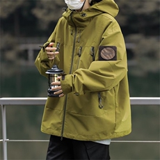 美式机能连帽冲锋衣外套男女春秋新款山系防水运动夹克WT085-P70，男装夹克，星座1008