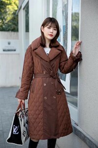 2021 新款长风衣设计款羽绒服,女装风衣,优彩