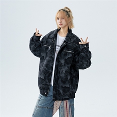 2026春季新款美式潮牌翻领夹克男女同款高街痞帅百搭外套W363P113，男装夹克，电商A170