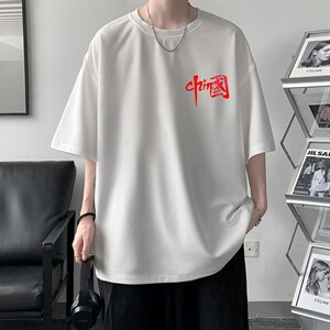 HT73276-P22 华夫格t恤男短袖男大码五分袖 大皂风图片