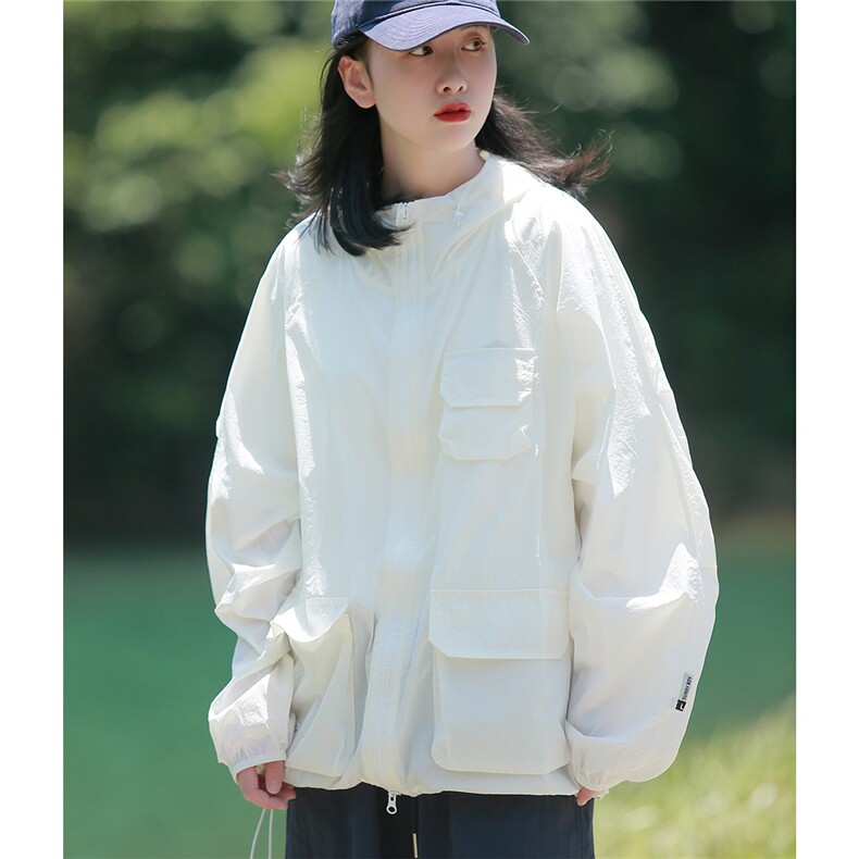 糖果色夏季薄款防晒衣服女设计感多口袋户外潮牌工装冲锋衣外套bf,男装防晒衣,星座1210-1