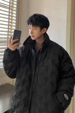 1定制面料棉衣港风半高领大码M-5XL情侣棉服外套男8707P125控168，男装棉衣，星座226-2