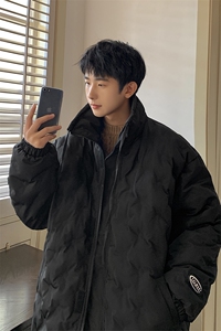 1定制面料棉衣港风半高领大码M-5XL情侣棉服外套男8707P125控168图片