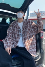连帽格子衬衫男女宽松休闲百搭高级感长袖上衣外套C2271-特价P36，男装衬衫，电商A007