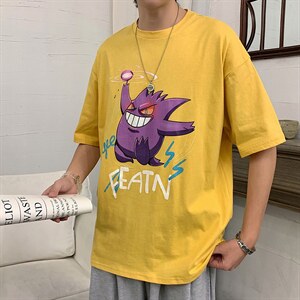 图案已注册港风日系休闲情侣潮大码风短袖T恤男713F25控38，男装T恤，星座227-7