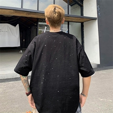 量大优供抖音视频支持得物配合二开美式满天星亮片短袖T恤MTX377，男装T恤，电商A486