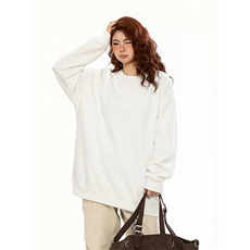 抖音得物高品质二开支持退换26春装全棉宽松圆领纯色卫衣HM07，男装卫衣，电商A486-1