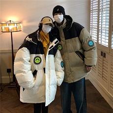 冬装新品工装派克服撞色加厚情侣棉衣连帽外套H795P148男，男装棉衣，电商A341