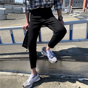 B230档-9168 黑色切边修身小脚弹力铅笔男牛仔裤P85图片