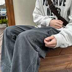 25K42100-P98-X128-面料成分：棉-洗褪布工装裤，男装休闲裤，电商A408