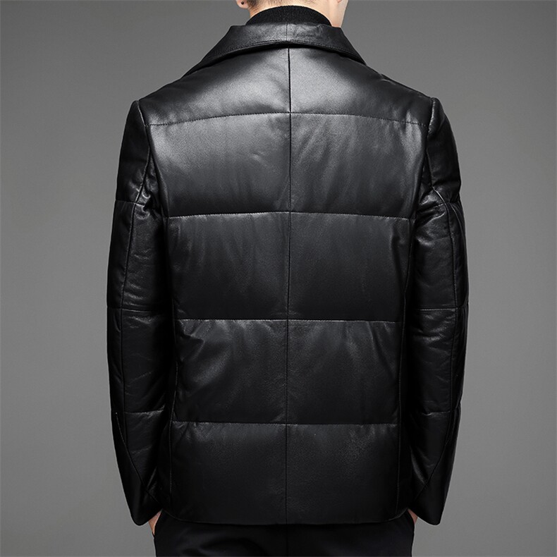DLSN22071羽绒皮衣男头层绵羊皮白鸭绒羽绒服皮风衣P1300,男装皮衣,电商B360