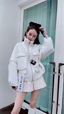 欧洲站2021秋装欧货新款简约风设计暗格大口袋装饰薄衣外套，女装棉衣/棉服，芊芊细羽