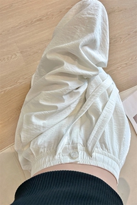 8XL-M 白色不透肌理感透气垂感休闲裤男夏季阔腿裤长裤K9137P60图片