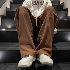 灯芯绒工装裤男秋冬季潮牌阔腿休闲长裤直筒宽松裤男款K0293-P40，男装休闲裤，星座308B-1