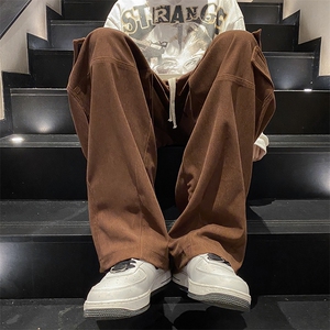 灯芯绒工装裤男秋冬季潮牌阔腿休闲长裤直筒宽松裤男款K0293-P40图片