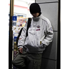 有货。潮牌贴标刺绣夹克男士春秋2026宽松棒球服外套W6936-P66，男装夹克，星座412-3