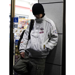 有货。潮牌贴标刺绣夹克男士春秋2026宽松棒球服外套W6936-P66图片