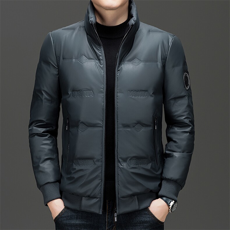 羽绒服男冬季中老年立领内胆羽绒外套爸爸装加绒加厚羽绒服防寒服图片
