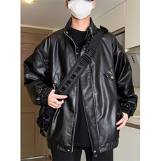 皮衣外套男春秋美式复古潮流痞帅设计感炸街机车皮夹克J440，男装夹克，星座1116A（原606A-3）