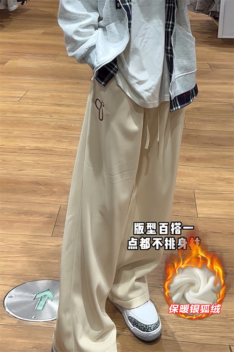 薄款改加绒特批P35无差价冬抖音银狐绒休闲裤男士K1958J加绒,男装休闲裤,电商A001