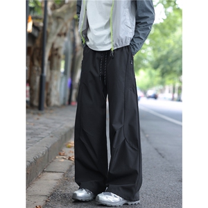 秋季新款户外机能褶皱拼接设计休闲冲锋裤B315-K25335-特p35控68图片