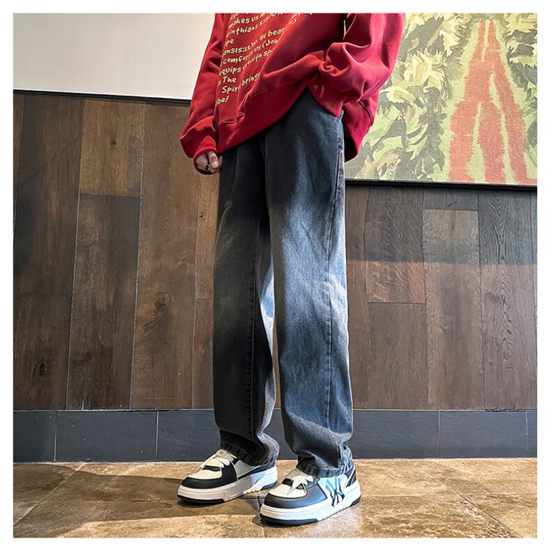 K1222-p35-控58 oversize cleanfit牛仔裤褶皱直筒裤老爹裤长裤图片
