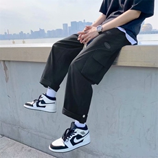 日系大口袋工装裤子男韩版潮流夏季直筒宽松休闲阔腿裤G6326-P30，男装休闲裤，星座1008-1