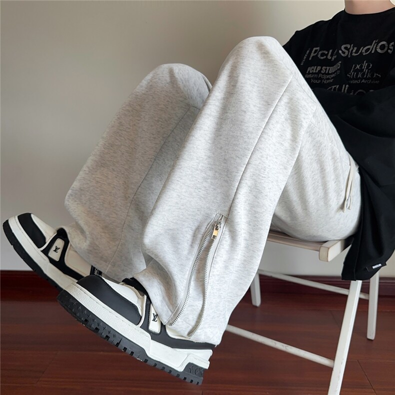 华棉秋季直筒侧边双拉链百搭潮牌休闲裤男K62-P50，男装休闲裤，星座201-4