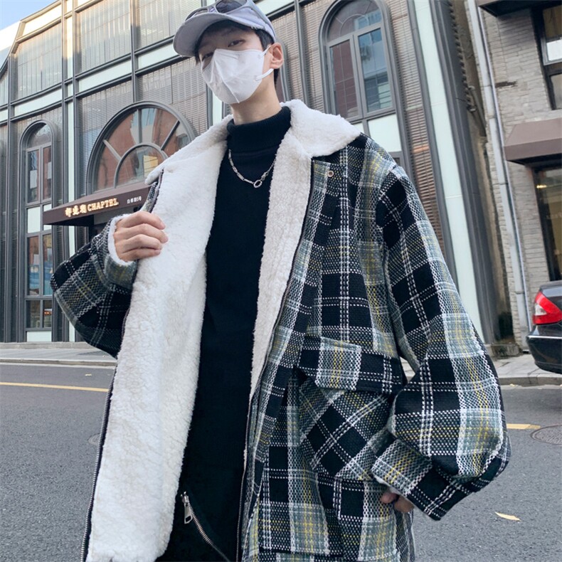 羊羔毛加绒加厚棉服外套男冬季百搭情侣棉衣 M166 P115 控148图片