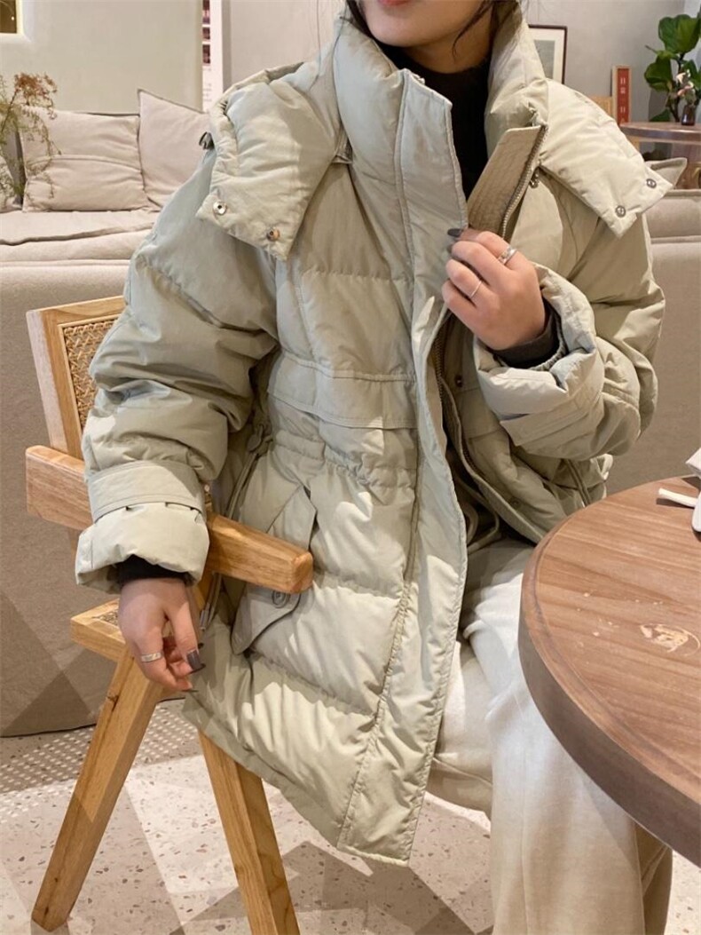 韩版中长款羽绒服，女装羽绒服，POHIO葆伊