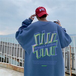 ！22秋季新款宽松大码港风几何卫衣WY1920-P28控48图片