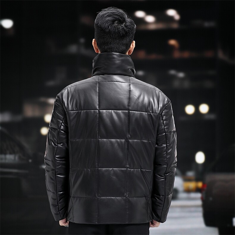 X001冬季新款男士真皮羽绒服立领绵羊皮夹克面包服P700,男装夹克,电商B360A（原721A）