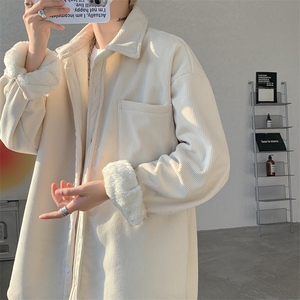 8XL-M加绒灯芯绒衬衫大码复古秋冬保暖上衣外套CS9001/P58加绒68图片