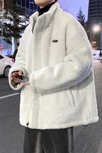 Q双面穿羊羔绒男冬季韩版港风ins宽松加厚衣夹克学生 W2256-P82图片