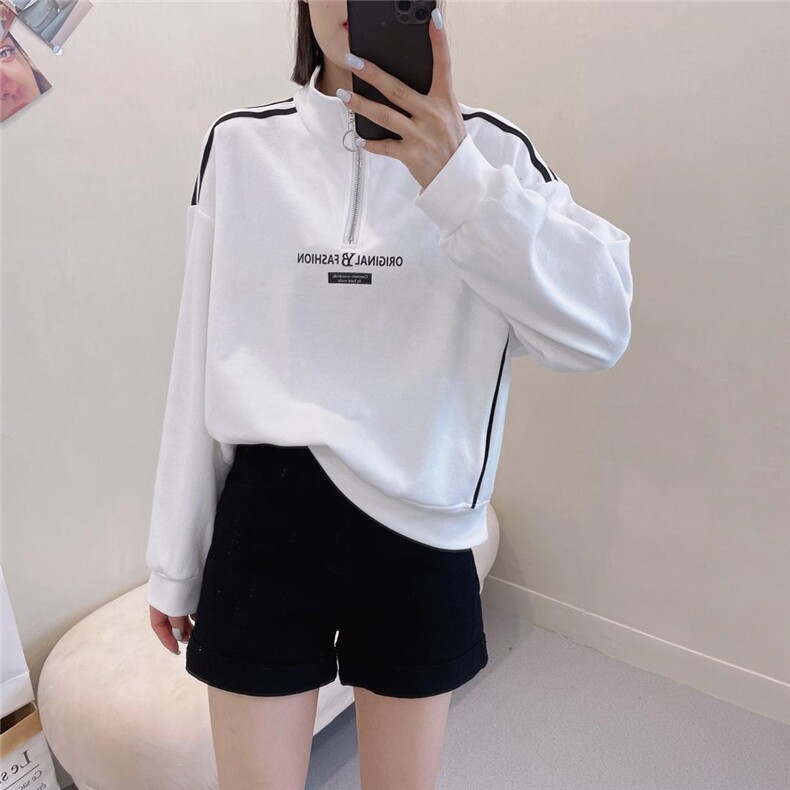 秋季立领长袖卫衣，女装卫衣/绒衫，薰衣坊