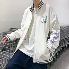 港风宽松双层刺绣夹克青少年立领拉链长袖W1059P62，男装夹克，星座1116-2
