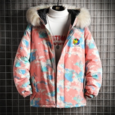 MC49101-P135日系潮衣男大码派克服男工装服外套袄网格，男装棉衣，电商A040A