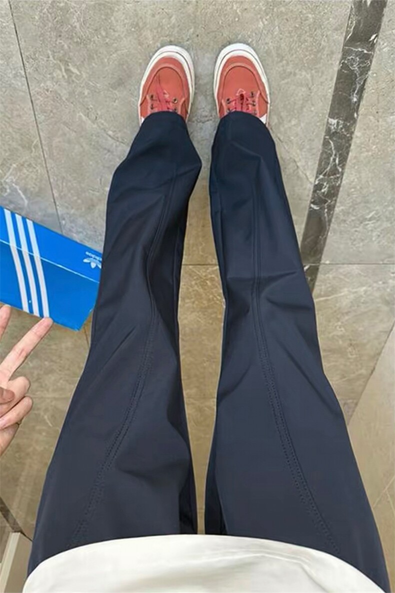 网图备货50W件春新款拖地微喇裤男时尚斜切冲锋休闲裤K24131特P12,男装休闲裤,电商A001-1