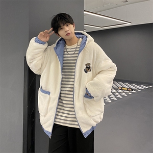 XZ213-MY53-P128控148 港风大码加绒双面穿连帽保暖棉服男潮冬季图片