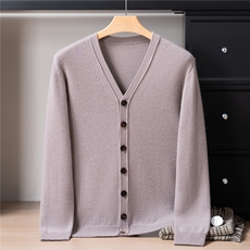 2025年秋季青春流行加厚基础开衫V领，男装针织衫/毛衣，戎禾素