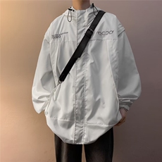 美式冲锋衣夹克男韩版连帽字母刺绣个性2023秋冬ins外套W5015-P61，男装夹克，星座412-3