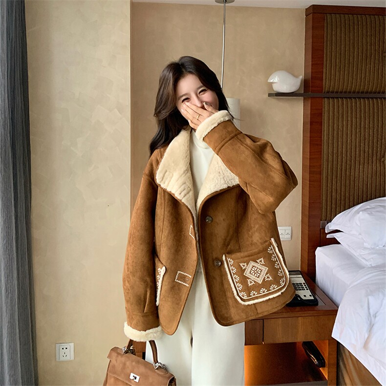 高级感刺绣皮毛一体2600P205K308,女装皮草,2C029