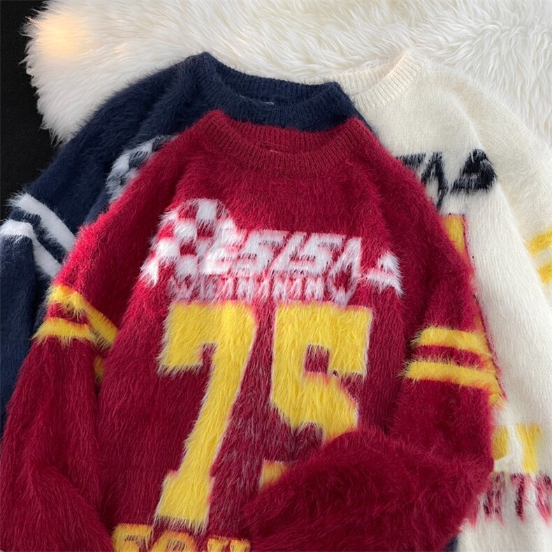 复古学院风运动情侣针织衫街头运动潮牌毛衣外套MY388-P58，男装针织衫/毛衣，星座313A-2