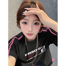 抖音得物品质二开240克宽松纯棉美式潮牌印花三条杠中性风短袖T恤，男装T恤，电商A486-1