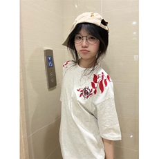 H0711-P35前后刺绣索罗娜领口+包边拉肩潮流休闲T恤，男装T恤，星座617A-2