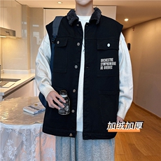 MJ231J-p68-限价98M-5XL抖音情侣棉马甲加绒大码羊羔毛cityboy，女装马甲，星座116