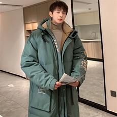 情侣羽绒服男冬季新款港风宽松连帽中长款保暖外套YR906-P175，男装羽绒服，星座214-3