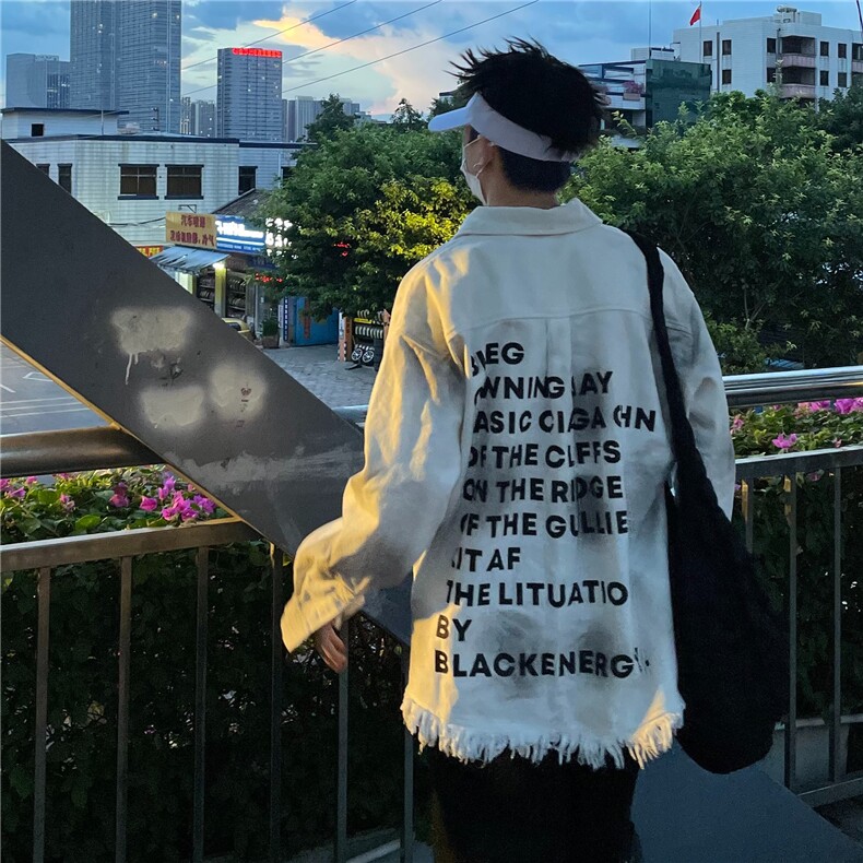JK8944-P58水洗做旧牛仔外套男款春秋季美式高街vibe风,男装工装外套,电商B323A