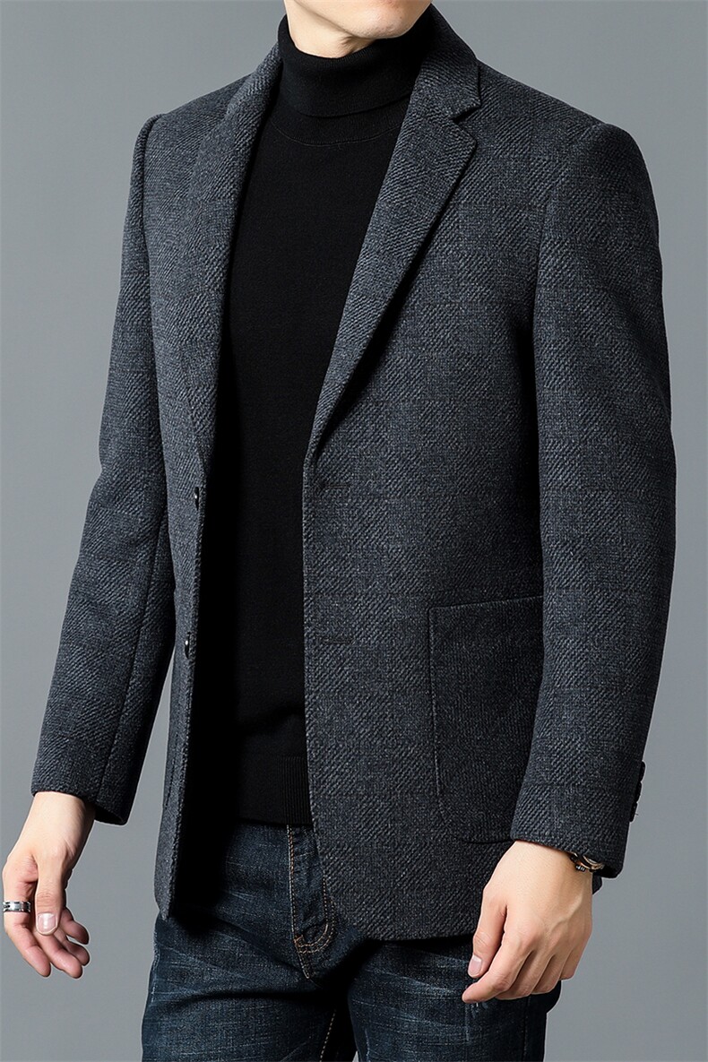 DZ9902钱塘2020-3中年男士商务休闲简约冬季厚款西服外套P205,男装西服,钱塘207-3