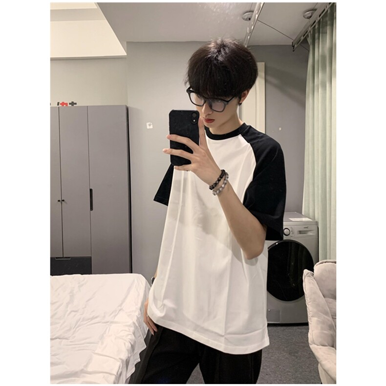 夏季短袖t恤男生休闲宽松撞色半袖体恤男士打底衫上衣服TC01,男装T恤,星座1116A-1（原606A）